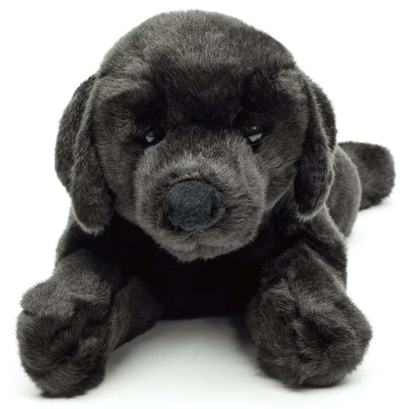 Image secondaire de Uni-Toys - Labrador Noir, couché – 40 cm (Longueur) – Chien en Peluche, Animal de Compagnie – Doudou