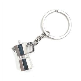 H-Customs Porte-clés avec pendentif en argent pour cafetière à expresso