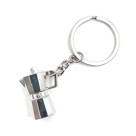 H-Customs Porte-clés avec pendentif en argent pour cafetière à expresso