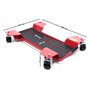 Wiltec Rane moto Chariot roulant Moto Déplacement Rail 60 x 42 x 7,5 cm Rouge Aide à manœuvre Stationnement Support Charge jusqu