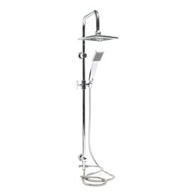 WilTec Système Douche Effet Pluie Pommeau de Douche Carré Robinetterie Douchette Incluse Acier Inoxydable Colonne Accessoire de