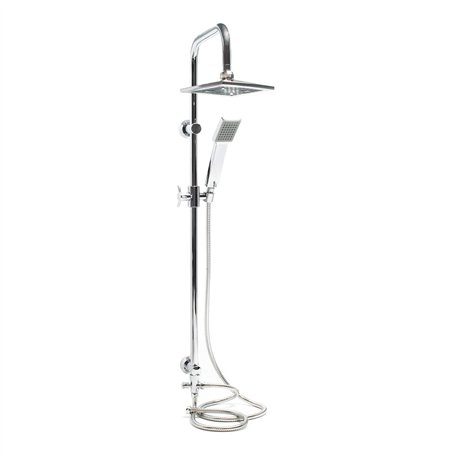 WilTec Système Douche Effet Pluie Pommeau de Douche Carré Robinetterie Douchette Incluse Acier Inoxydable Colonne Accessoire de