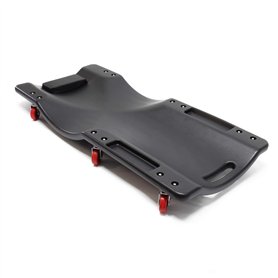 WilTec Chariot de Visite Mécanicien 90 x 40 x 14 cm Noir 90kg Appui-tête Range-Outils Planche à roulettes pivotantes Siège d’Ate