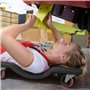 WilTec Chariot de Visite Mécanicien 90 x 40 x 14 cm Noir 90kg Appui-tête Range-Outils Planche à roulettes pivotantes Siège d’Ate