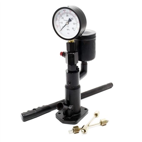 WilTec Testeur d‘injecteur de buse Diesel – 0-600 Bars – avec Manomètre et Levier à Main – Contrôle et Calibrage Réglage Étanché