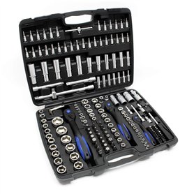 Jeu de 172 Clé à douille Ensemble outils Cliquet réversible Douille Adaptateur Écrou 1/4" 1/2" 3/8"
