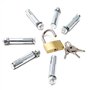 WilTec Barrière de Parking Rabattable Cadenas Bloc Arceau avec Bandes réfléchissantes Stationnement