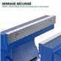 WilTec Étau d’atelier Heavy Duty 125 mm Mâchoire de serrage & Enclume pour Contrainte importante Établi, Argent, Gris, Bleu