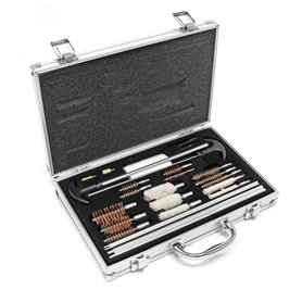WilTec Kit de Nettoyage Arme et Pistolet 100 pcs. Mallette de Transport Entretien Arme à feu Brosses