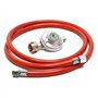 Wiltec Kit Raccordement de gaz – avec Tuyau 150 cm et Pressostat 50 mbar – pour Pression constante des Bouteilles allemandes 21