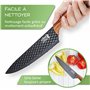 LEBENLANG Set Couteau Cuisine - 7 pièces avec éplucheur et ciseaux I Lot Couteaux Ustensiles de Cuisines knife professionnelle I