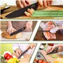 LEBENLANG Set Couteau Cuisine - 7 pièces avec éplucheur et ciseaux I Lot Couteaux Ustensiles de Cuisines knife professionnelle I