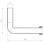 Tuyau d'angle rigide pour lavabos et éviers de cuisine Diamètre: Ø 25 mm longueur 140 mm. Kit de vidage trop-plein en plastique 