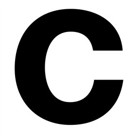 Autocollant lettre c - Noir - Hauteur 10 cm - Numéro de maison autocollant - Chiffre à coller pour l'extérieur