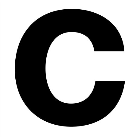 Autocollant lettre c - Noir - Hauteur 10 cm - Numéro de maison autocollant - Chiffre à coller pour l'extérieur