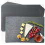 Praknu Lot de 6 Assiettes en Ardoise Rectangulaires - 30x20 cm - Plateaux pour Servir Fromage