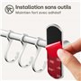 Praknu Barre de Suspension pour Ustensiles de Cuisine avec 8 Crochets - Adhésive & Sans Perçage - Fixation Murale 40 cm - Durabl