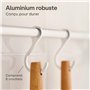 Praknu Barre de Suspension pour Ustensiles de Cuisine avec 8 Crochets - Adhésive & Sans Perçage - Fixation Murale 40 cm - Durabl