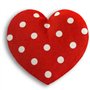LESCHI Coussin chauffant - Bouillotte micro-ondes - cœur rouge à pois - Bouillotte graines de blé bio souple - Idéal pour réchau