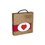 LESCHI Coussin chauffant - Bouillotte micro-ondes - cœur rouge à pois - Bouillotte graines de blé bio souple - Idéal pour réchau