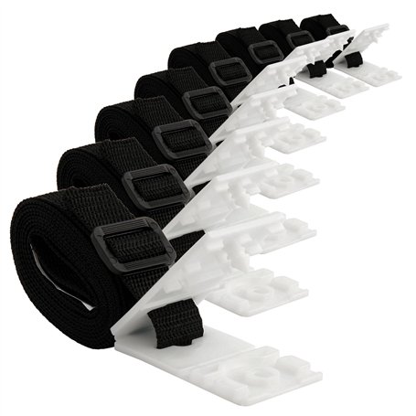 Zelsius Set de 8 Sangles de Maintien | Sangles et Clips de Fixation pour Les enrouleurs | Accessoires de Rechange pour système d