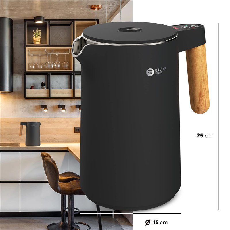 Image secondaire de BALTER Bouilloire électrique, en acier inoxydable avec réglage de température, 45 °C - 100 °C, double paroi, sans BPA, garde la 