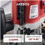 Arebos Défonceuse à bois | Fraiseuse de bords à main Mallette de transport incluse | comprend 12 mèches de toupie avec queue de 