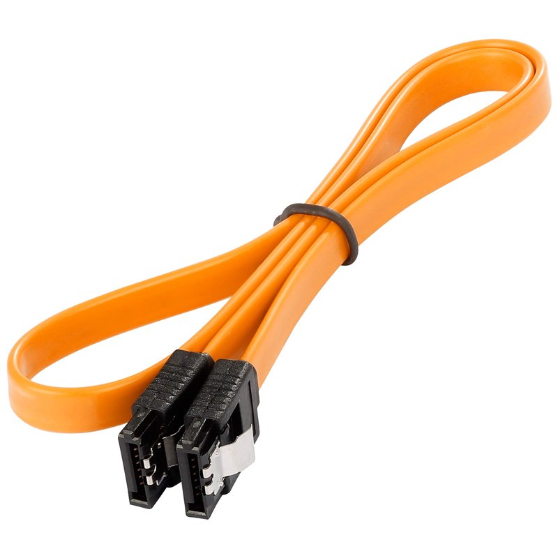 POPPSTAR - 1x Câble SATA 3 HDD SSD, câble de données haut de gamme avec fiche clip droit, jusqu'à 6 Go/s, longueur 0,5 m, orange