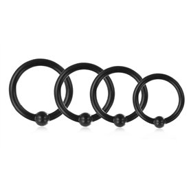 Lumunu by Venize Set Deluxe d'anneaux de gland en silicone avec boule PRACHTQUARTT (Ø 25mm à 32mm)