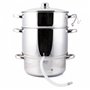 Grafner Extracteur de jus de fruits et légumes en acier inoxydable - 8,5 l - Diamètre : 26 cm - Avec robinet de vidange et couve