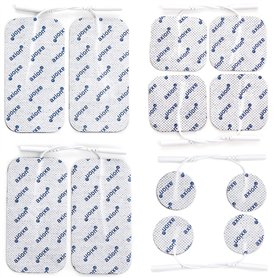 12 électrodes mixte axion | Patchs de rechange pour électrostimulateur TENS et/ou EMS réutilisables et autocollants avec connexi