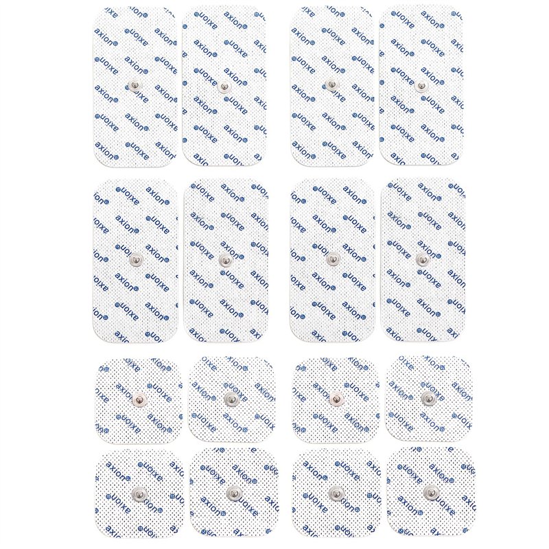 16 électrodes mixtes axion | Compatible avec les appareils Beurer et Sanitas | Electrostimulateur TENS et EMS avec connexion par