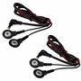 2 cables de connexion axion compatibles avec électrostimulateur SANITAS (SEM 42/43/44/50) | Connexion à bouton-pression de 3