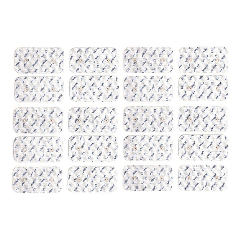 20 électrodes axion 10x5 cm | Compatibles avec les électrostimulateurs COMPEX | Patchs pour TENS et EMS réutilisables et autocol