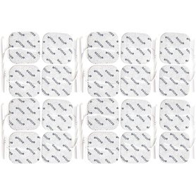 Lot de 20 électrodes carrées 5x5 cm axion | Electrostimulateur TENS EMS avec connexion filaire de 2 mm | Patchs adhésifs
