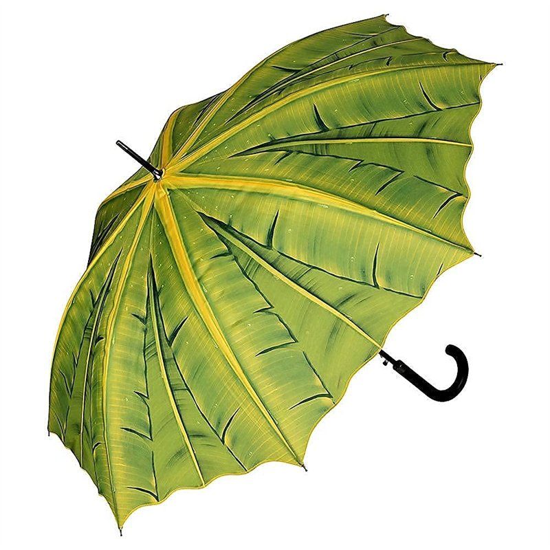 VON LILIENFELD® Parapluie Toit de palmiers Ouverture Automatique Résistant au Vent Canne Grand Robuste