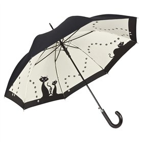 VON LILIENFELD®Parapluie Chats noirs Canne Grand Robuste Ouverture Automatique Double Épaisseur