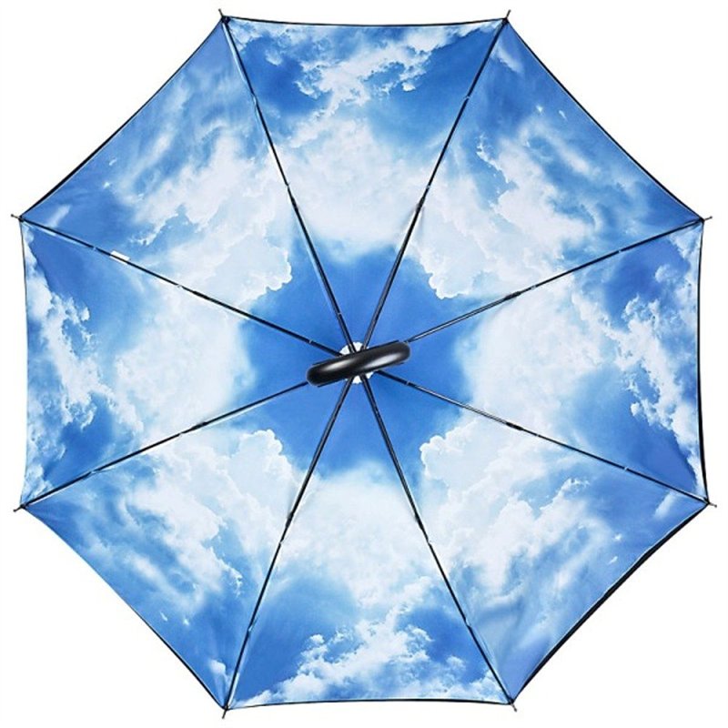 Image secondaire de VON LIILENFELD® Parapluie Canne Grand Robuste Ouverture Automatique Double Épaisseur Motif Ciel hambourgeois