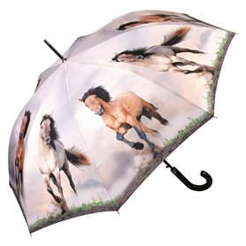 VON LILIENFELD® Parapluie Chevaux sauvages Canne Grand Robuste Ouverture Automatique
