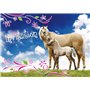 Edition Colibri (10780 FR 10 invitations en Français CHEVAUX/Equitation: lot de 10 cartes d'invitation tendres et illustrées ave