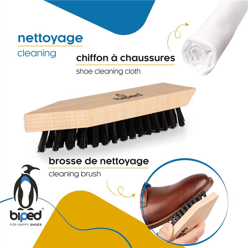 Image secondaire de biped kit de brosses à chaussures Classic - Brosses à chaussures pour l'entretien du cuir lisse et du daim - Kit de brosses à ch