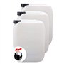 S-Pro - Bidon eau potable & liquides 3x 10l - Réservoir d'eau avec 1x robinet & bouchon à vis DIN51 - Jerrican eau potable de qu