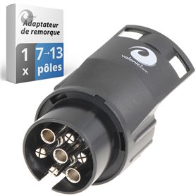 valonic Adaptateur de remorque de 7 Broches vers 13 Broches - Noir - pour Voiture