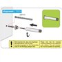 Stoppwerk Butoir de porte mural en acier inoxydable - Butoir de porte avec matériel de fixation et butée en caoutchouc - Ø 2,5 c