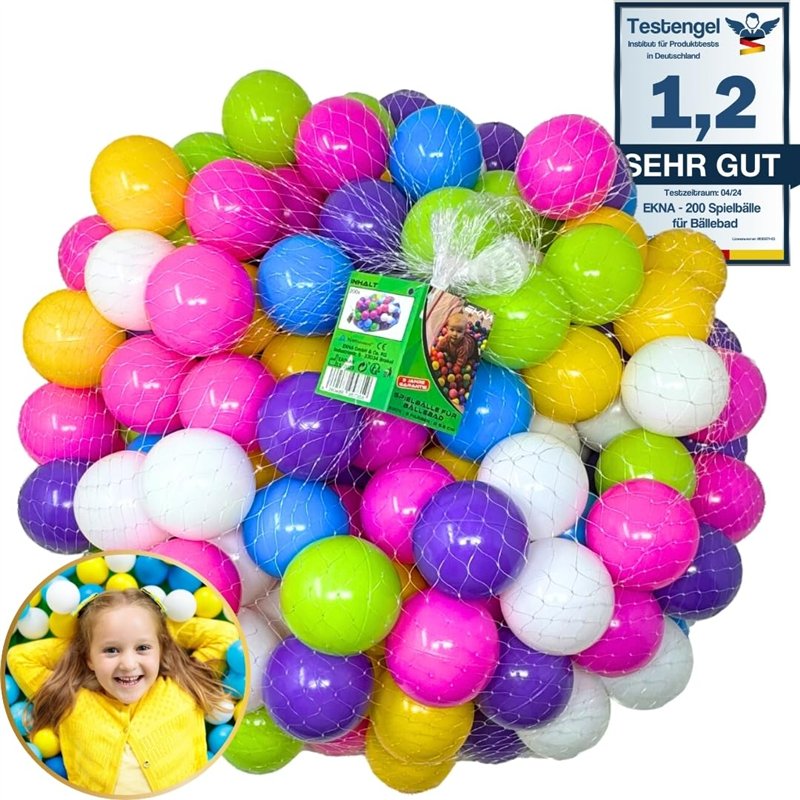 EKNA Lot de 200 balles de Jeu de 5,5 cm de diamètre