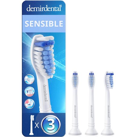 Lot de 3 Têtes de brosse de rechange demirdental compatible pour Philips Sonicare Brosse à Dent Électrique