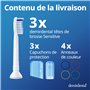 Lot de 3 Têtes de brosse de rechange demirdental compatible pour Philips Sonicare Brosse à Dent Électrique, Brossettes Sensible,