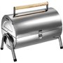 TecTake Barbecue Grill Charbon de Bois Portable Double Plaque Grill Acier Inoxydable argenté