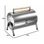 TecTake Barbecue Grill Charbon de Bois Portable Double Plaque Grill Acier Inoxydable argenté