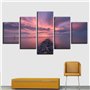 shuyinju Toile Mur Art Photos Salon Décor 5 Pièces Coucher du Soleil Pierres Pont Paysage Marin Peintures Modulaire HD Prints Oc